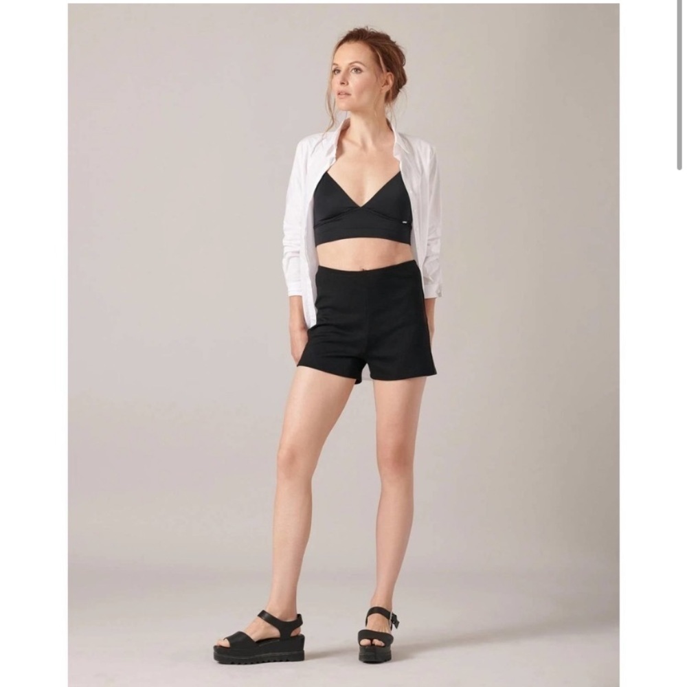 Anne Fontaine Black Sana Strech Micro Shorts, Size 38 EU